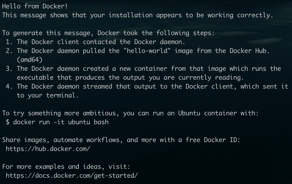 docker hello-world